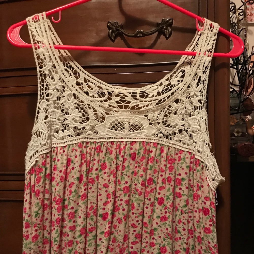 Floral/Crochet Tank